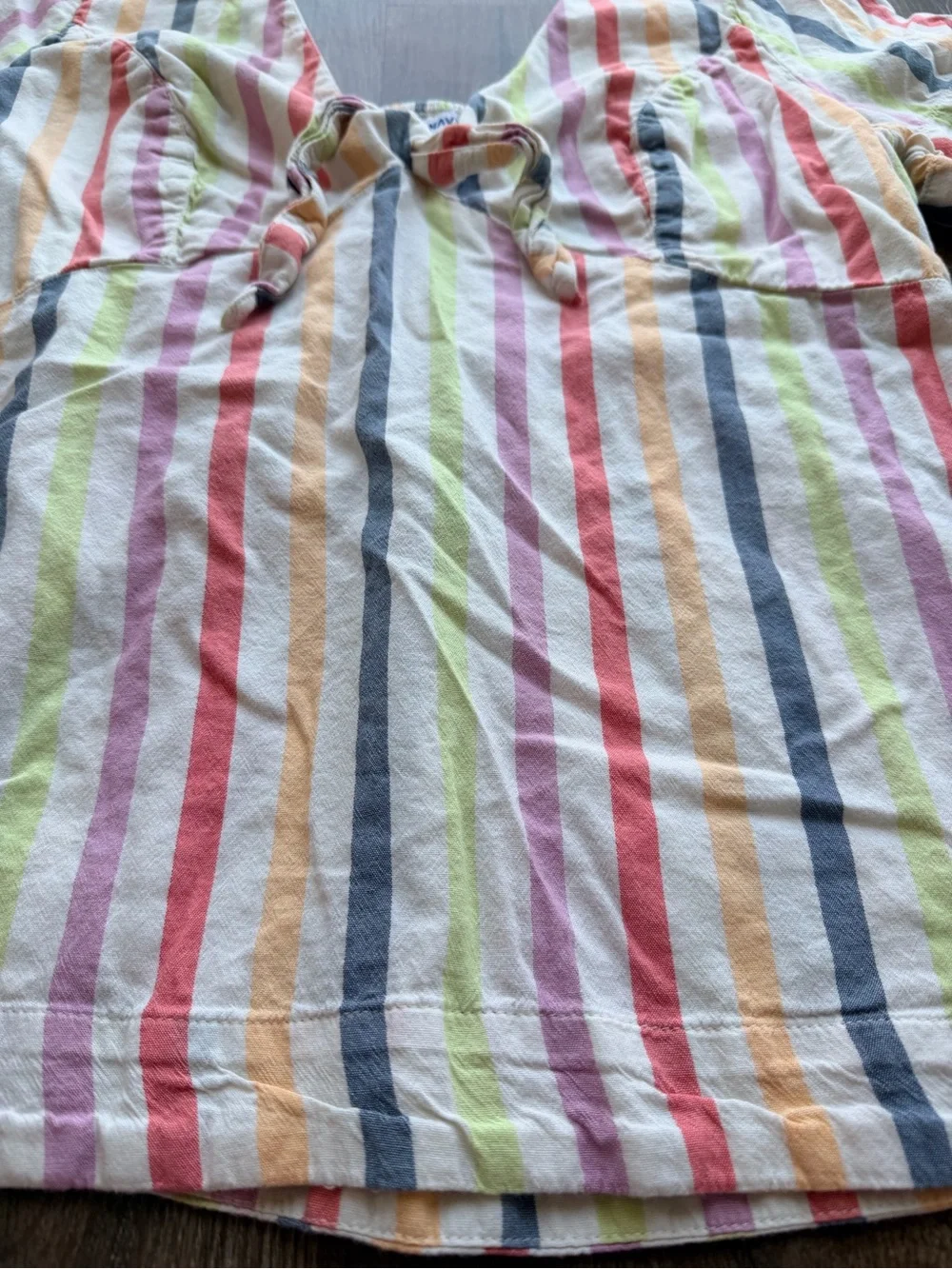 OLD NAVY | Rainbow Stripe Tie Front Top | Cottagecore Peasant Blouse